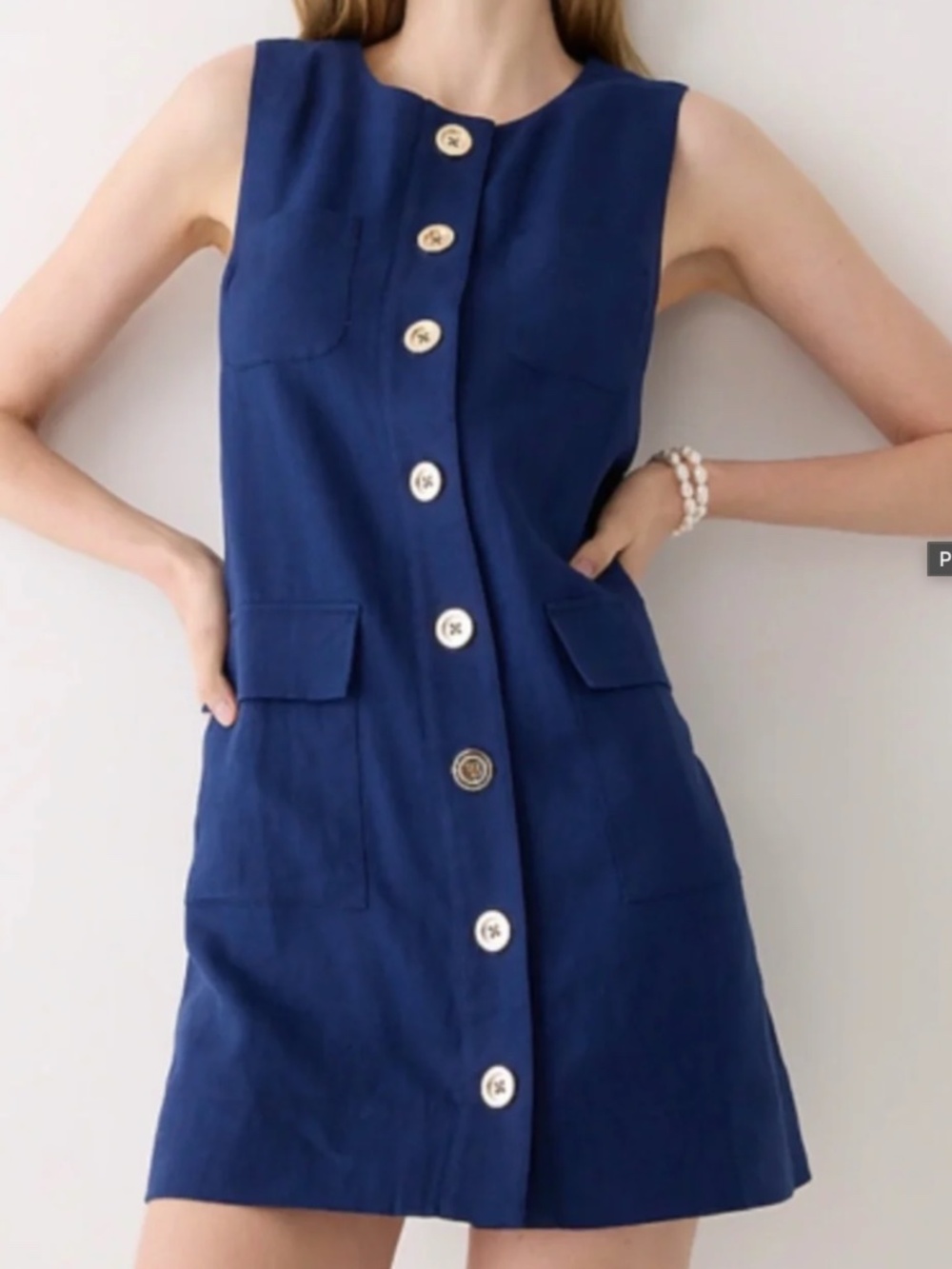 J.Crew Button-Front Shift Dress in Linen